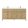 Custom image for Whitewashed Oak with Brushed Nickel Trim / White Quartz / No Mirror