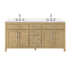 Custom image for Whitewashed Oak with Brushed Nickel Trim / White Quartz / No Mirror