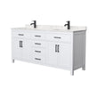 Custom image for White with Matte Black Trim / Carrara Cultured Marble / No Mirror