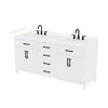 Custom image for White with Matte Black Trim / Carrara Cultured Marble / No Mirror