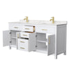 Custom image for White with Brushed Gold Trim / Carrara Cultured Marble / No Mirror