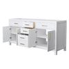 Custom image for White with Brushed Gold Trim / No Mirror