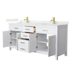 Custom image for White with Brushed Gold Trim / Giotto Quartz / No Mirror