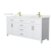 Custom image for White with Brushed Gold Trim / Giotto Quartz / No Mirror