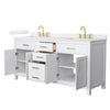 Custom image for White with Brushed Gold Trim / Giotto Quartz / No Mirror
