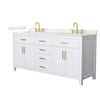 Custom image for White with Brushed Gold Trim / Giotto Quartz / No Mirror