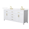 Custom image for White with Brushed Gold Trim / White Quartz / No Mirror