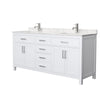 Custom image for White with Brushed Nickel Trim / Carrara Cultured Marble / No Mirror