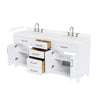 Custom image for White with Brushed Nickel Trim / Carrara Cultured Marble / No Mirror