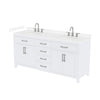 Custom image for White with Brushed Nickel Trim / Carrara Cultured Marble / No Mirror