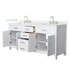 Custom image for White with Brushed Nickel Trim / Giotto Quartz / No Mirror