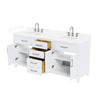 Custom image for White with Brushed Nickel Trim / White Cultured Marble / No Mirror