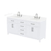 Custom image for White with Brushed Nickel Trim / White Cultured Marble / No Mirror