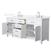 Custom image for White with Brushed Nickel Trim / White Quartz / No Mirror