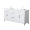 Custom image for White with Brushed Nickel Trim / White Quartz / No Mirror