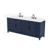Custom image for Dark Blue with Matte Black Trim / Carrara Cultured Marble / No Mirror