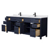 Custom image for Dark Blue with Matte Black Trim / White Cultured Marble / No Mirror