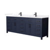Custom image for Dark Blue with Matte Black Trim / White Quartz / No Mirror