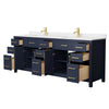 Custom image for Dark Blue with Brushed Gold Trim / Carrara Cultured Marble / No Mirror
