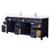 Custom image for Dark Blue with Brushed Nickel Trim / White Quartz / No Mirror