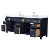 Custom image for Dark Blue with Brushed Nickel Trim / White Quartz / No Mirror