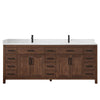 Custom image for Dark Walnut with Matte Black Trim / Carrara Cultured Marble / No Mirror