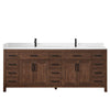Custom image for Dark Walnut with Matte Black Trim / White Quartz / No Mirror