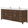Custom image for Dark Walnut with Brushed Gold Trim / Giotto Quartz / No Mirror