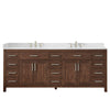 Custom image for Dark Walnut with Brushed Nickel Trim / Carrara Cultured Marble / No Mirror