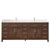 Custom image for Dark Walnut with Brushed Nickel Trim / White Cultured Marble / No Mirror