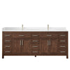 Custom image for Dark Walnut with Brushed Nickel Trim / White Quartz / No Mirror