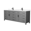 Custom image for Dark Gray with Matte Black Trim / Carrara Cultured Marble / No Mirror