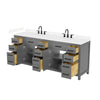 Custom image for Dark Gray with Matte Black Trim / Carrara Cultured Marble / No Mirror