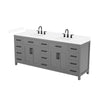 Custom image for Dark Gray with Matte Black Trim / White Cultured Marble / No Mirror