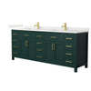Custom image for Green with Brushed Gold Trim / Giotto Quartz / No Mirror