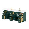 Custom image for Green with Brushed Gold Trim / White Cultured Marble / No Mirror