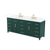 Custom image for Green with Brushed Gold Trim / White Cultured Marble / No Mirror