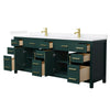 Custom image for Green with Brushed Gold Trim / White Quartz / No Mirror