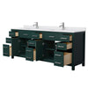 Custom image for Green with Brushed Nickel Trim / White Cultured Marble / No Mirror
