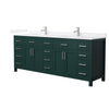 Custom image for Green with Brushed Nickel Trim / White Quartz / No Mirror