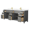 Custom image for Dark Gray with Brushed Gold Trim / Carrara Cultured Marble / No Mirror