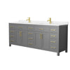 Custom image for Dark Gray with Brushed Gold Trim / Carrara Cultured Marble / No Mirror