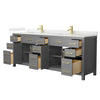 Custom image for Dark Gray with Brushed Gold Trim / Giotto Quartz / No Mirror
