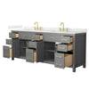 Custom image for Dark Gray with Brushed Gold Trim / Giotto Quartz / No Mirror