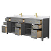 Custom image for Dark Gray with Brushed Gold Trim / White Cultured Marble / No Mirror