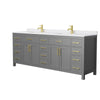 Custom image for Dark Gray with Brushed Gold Trim / White Cultured Marble / No Mirror