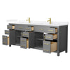 Custom image for Dark Gray with Brushed Gold Trim / White Quartz / No Mirror