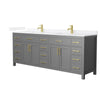 Custom image for Dark Gray with Brushed Gold Trim / White Quartz / No Mirror