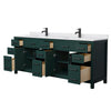 Custom image for Green with Matte Black Trim / White Cultured Marble / No Mirror