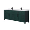 Custom image for Green with Matte Black Trim / White Cultured Marble / No Mirror